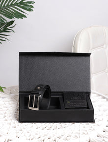 Croc-Embossed Belt & Wallet Gift Set
