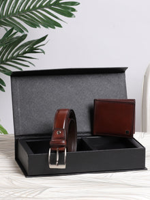 Croc-Embossed Belt & Wallet Gift Set