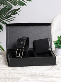 Croc-Embossed Belt & Wallet Gift Set