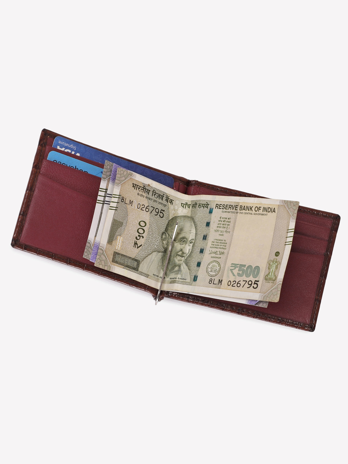 Croc-Embossed Leather Wallet