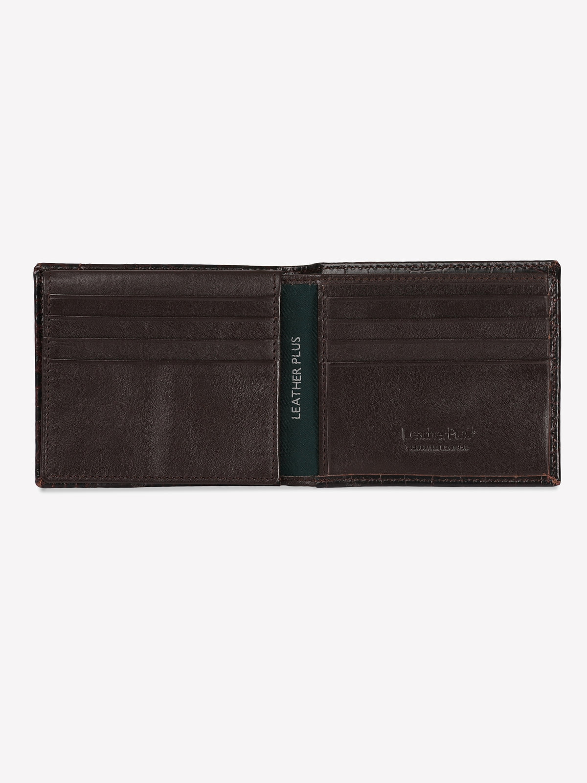 Croc-Panel Leather Wallet
