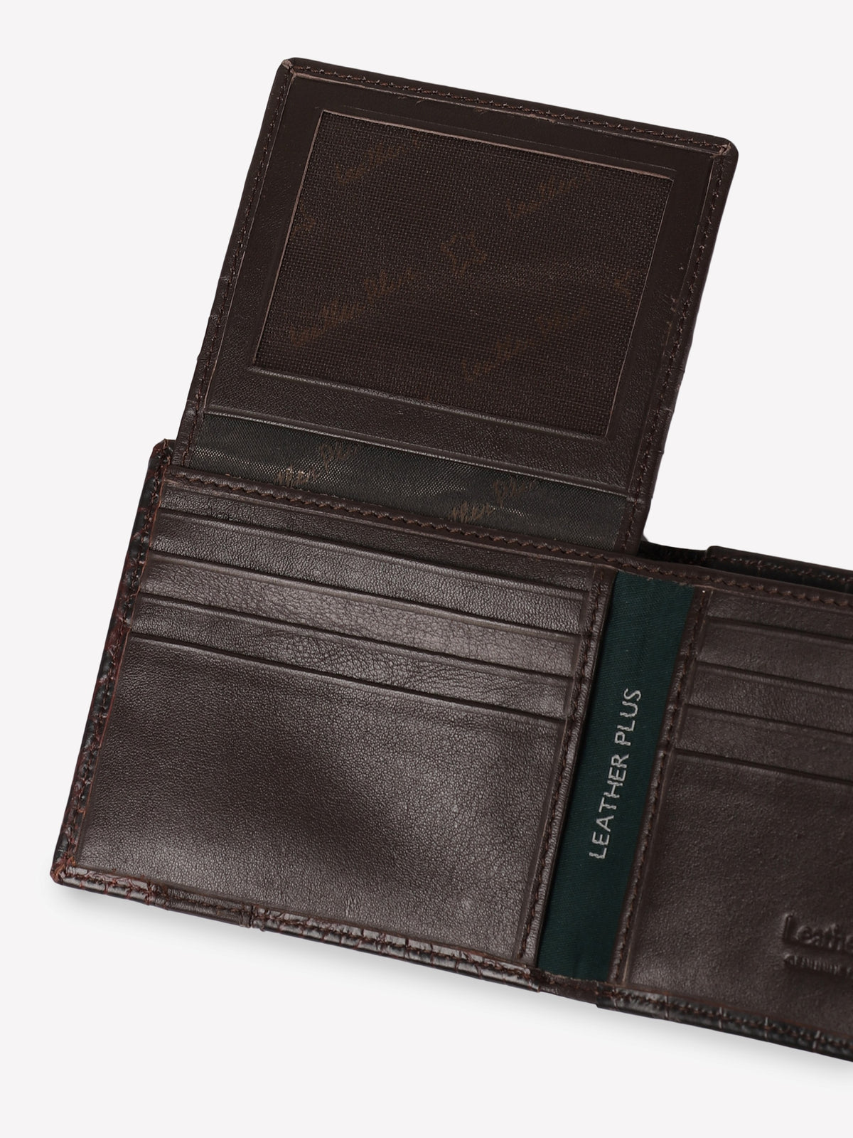 Croc-Panel Leather Wallet