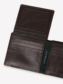 Croc-Panel Leather Wallet