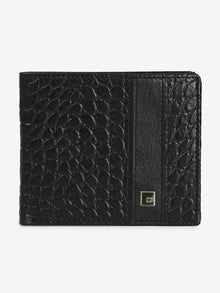 Croc-Panel Leather Wallet