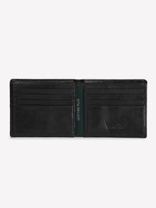 Croc-Panel Leather Wallet