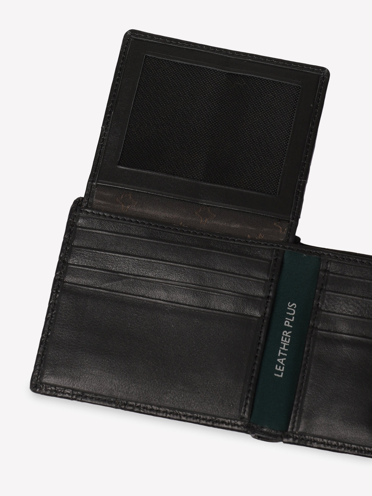 Croc-Panel Leather Wallet