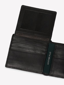 Croc-Panel Leather Wallet
