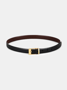 Lizard-Print Reversible Leather Belt