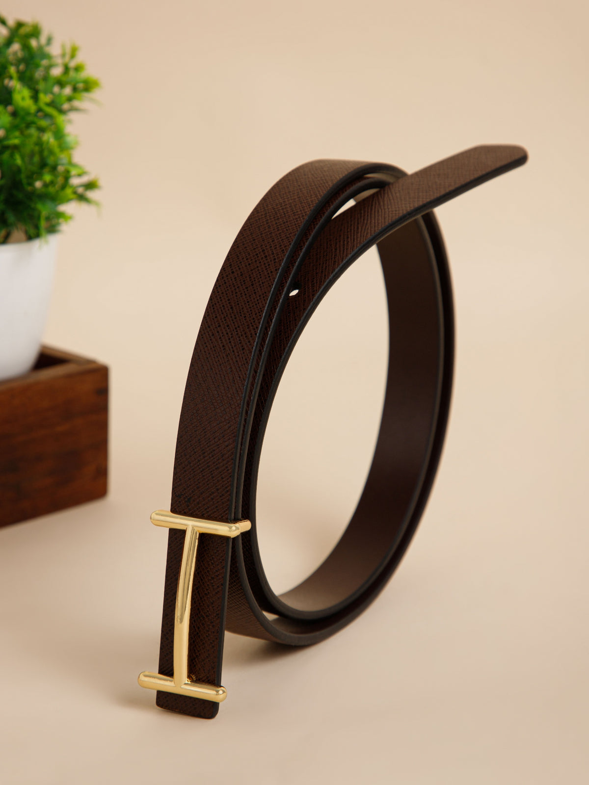 Saffiano Leather Belt