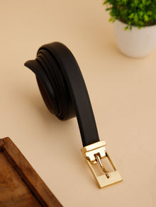 Lizard-Print Reversible Leather Belt