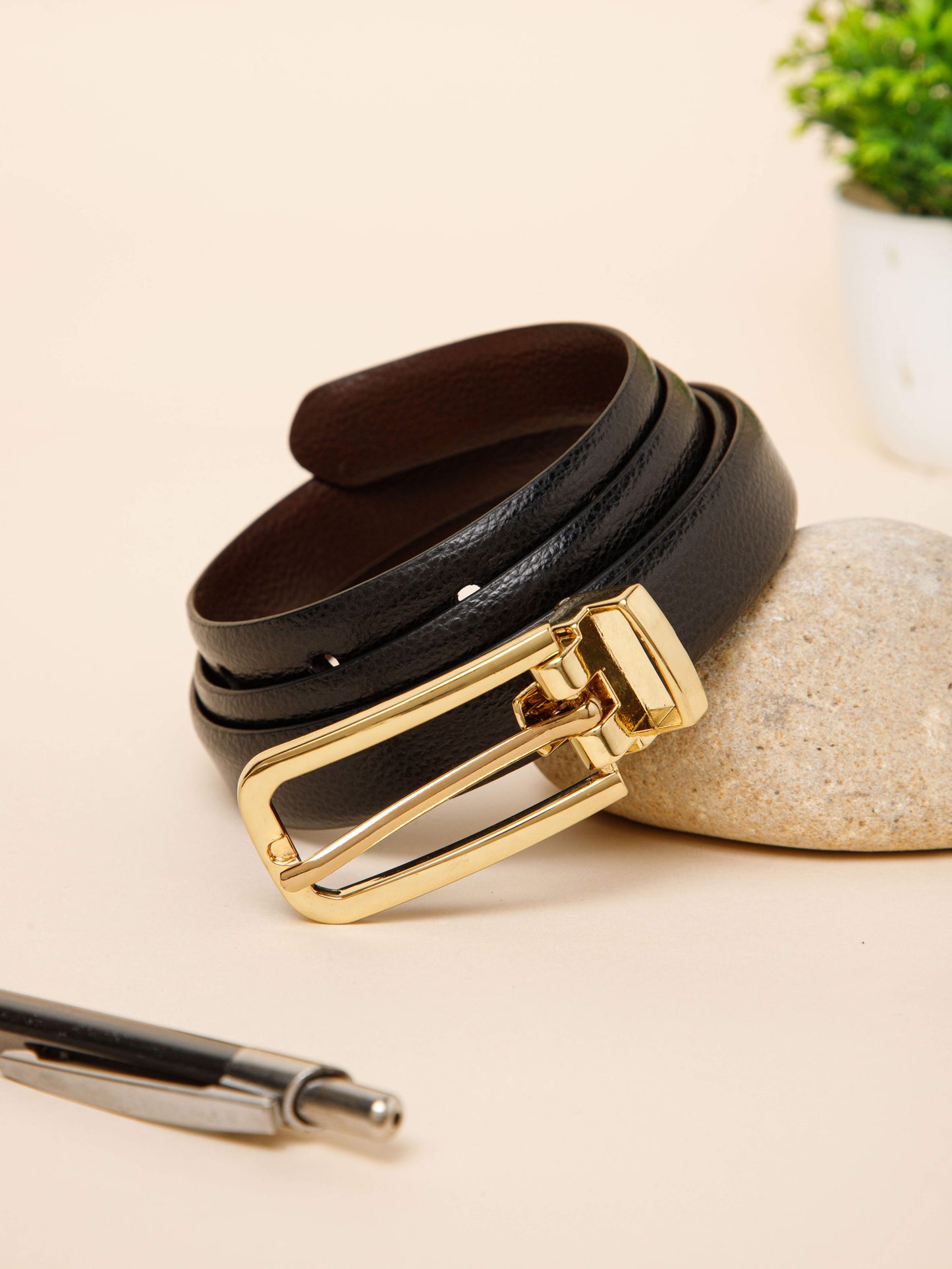 Natural Milled Reversible Ladies Belt LBRB-2243 G