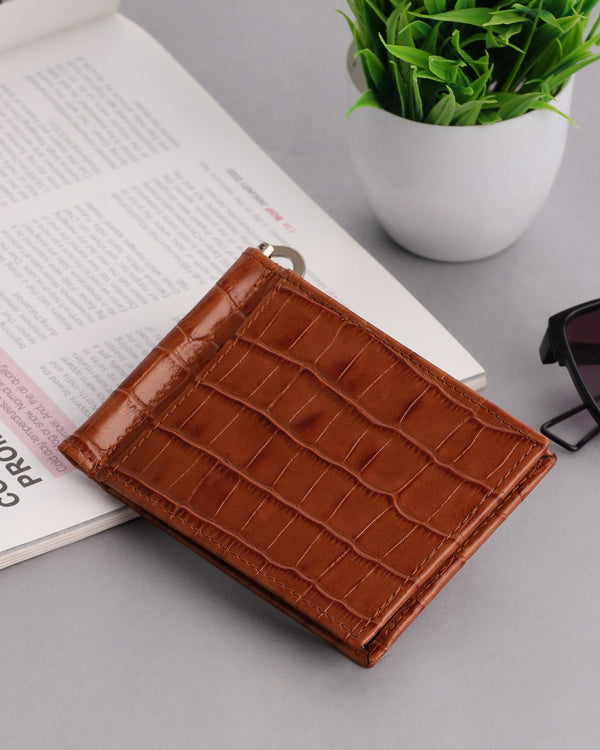 Croc-Embossed Leather Wallet