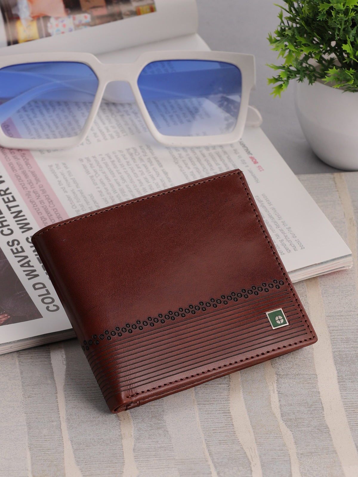 Intricate-Texture Leather Wallet