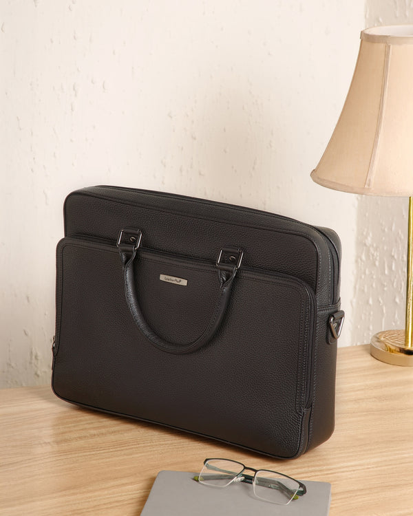 extured Work Leather Laptop Bag