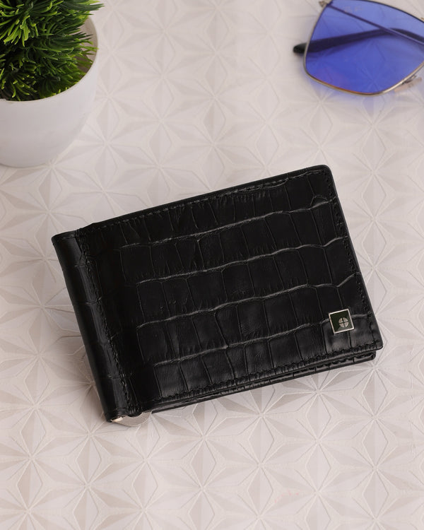 Croc-Embossed Leather Wallet