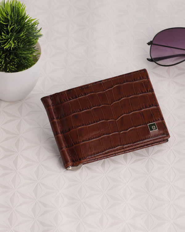 Croc-Embossed Leather Wallet
