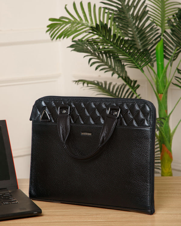 Quilted Leather Laptop Bag