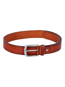 Micro Grid Texture Crafted Leather Belt