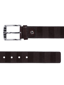 Pinstripe Embossed Leather Belt