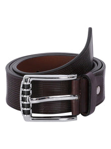 Pinstripe Embossed Leather Belt