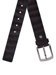 Crocodile Embossed Leather Belt