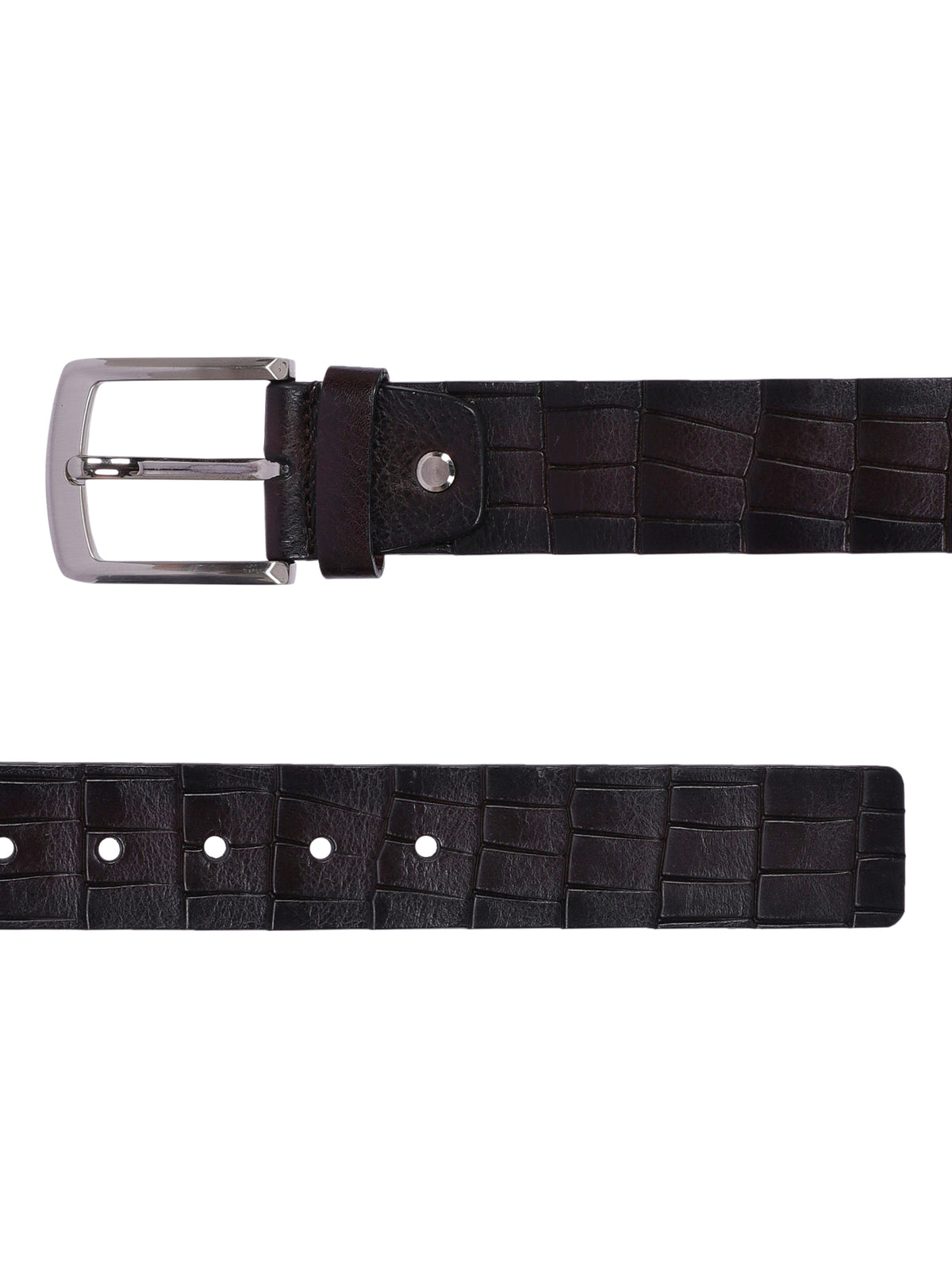 Crocodile Embossed Leather Belt