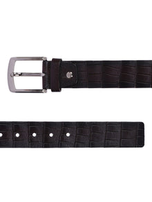 Crocodile Embossed Leather Belt