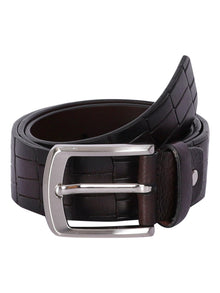 Crocodile Embossed Leather Belt