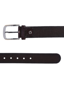 Micro Grid Texture Crafted Leather Belt