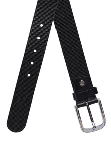 Micro Grid Texture Crafted Leather Belt