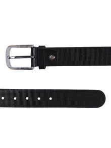 Micro Grid Texture Crafted Leather Belt