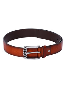 Pinstripe Embossed Leather Belt
