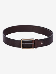 Braided-Look Embossed Leather Belt