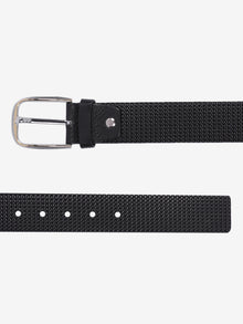 Basket Weave Embossed Leather Belt