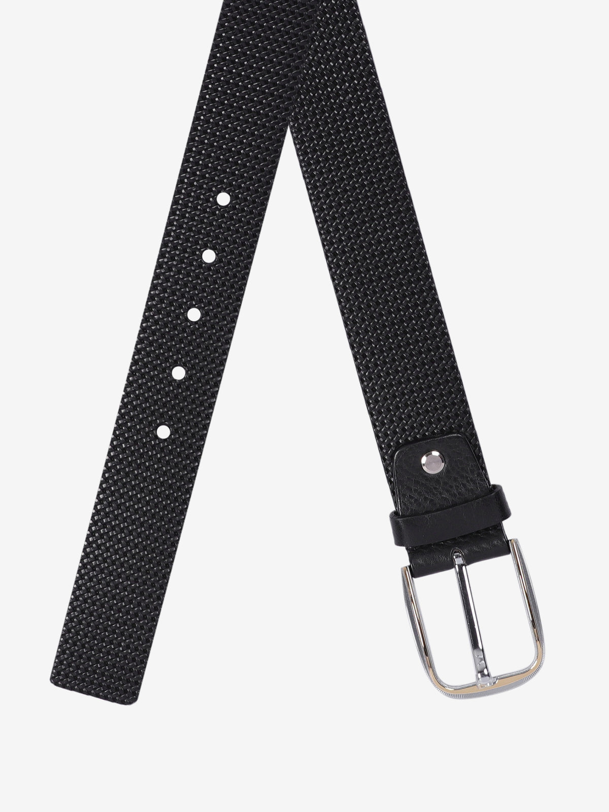 Basket Weave Embossed Leather Belt