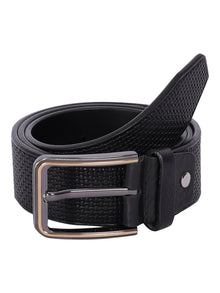 Braided-Look Embossed Leather Belt
