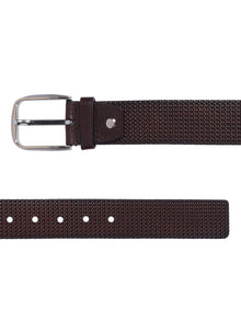 Basket Weave Embossed Leather Belt