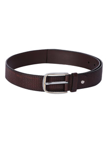 Basket Weave Embossed Leather Belt