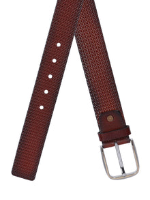 Basket Weave Embossed Leather Belt