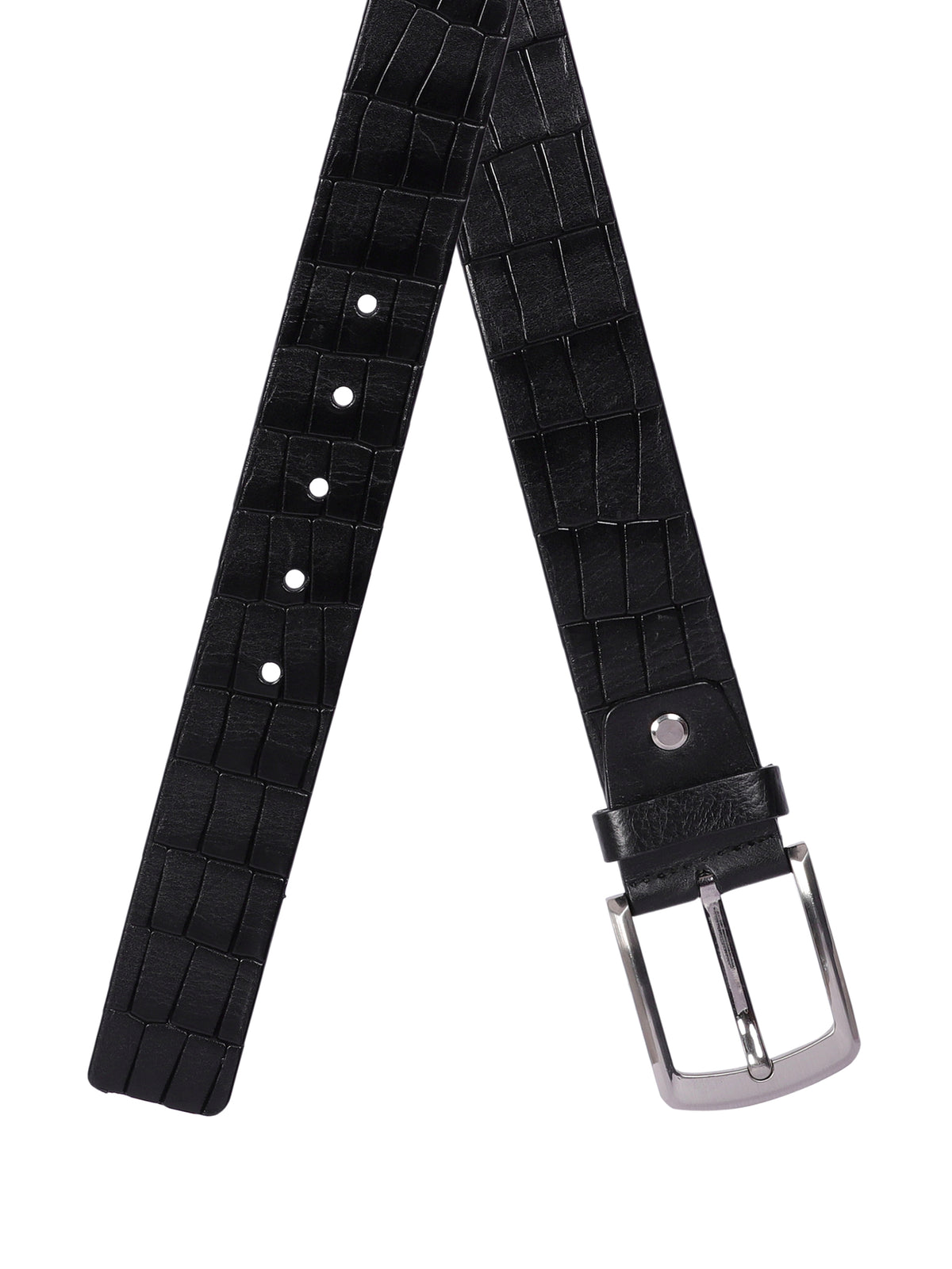 Crocodile Embossed Leather Belt