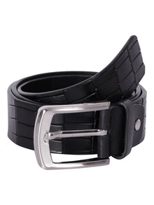 Crocodile Embossed Leather Belt