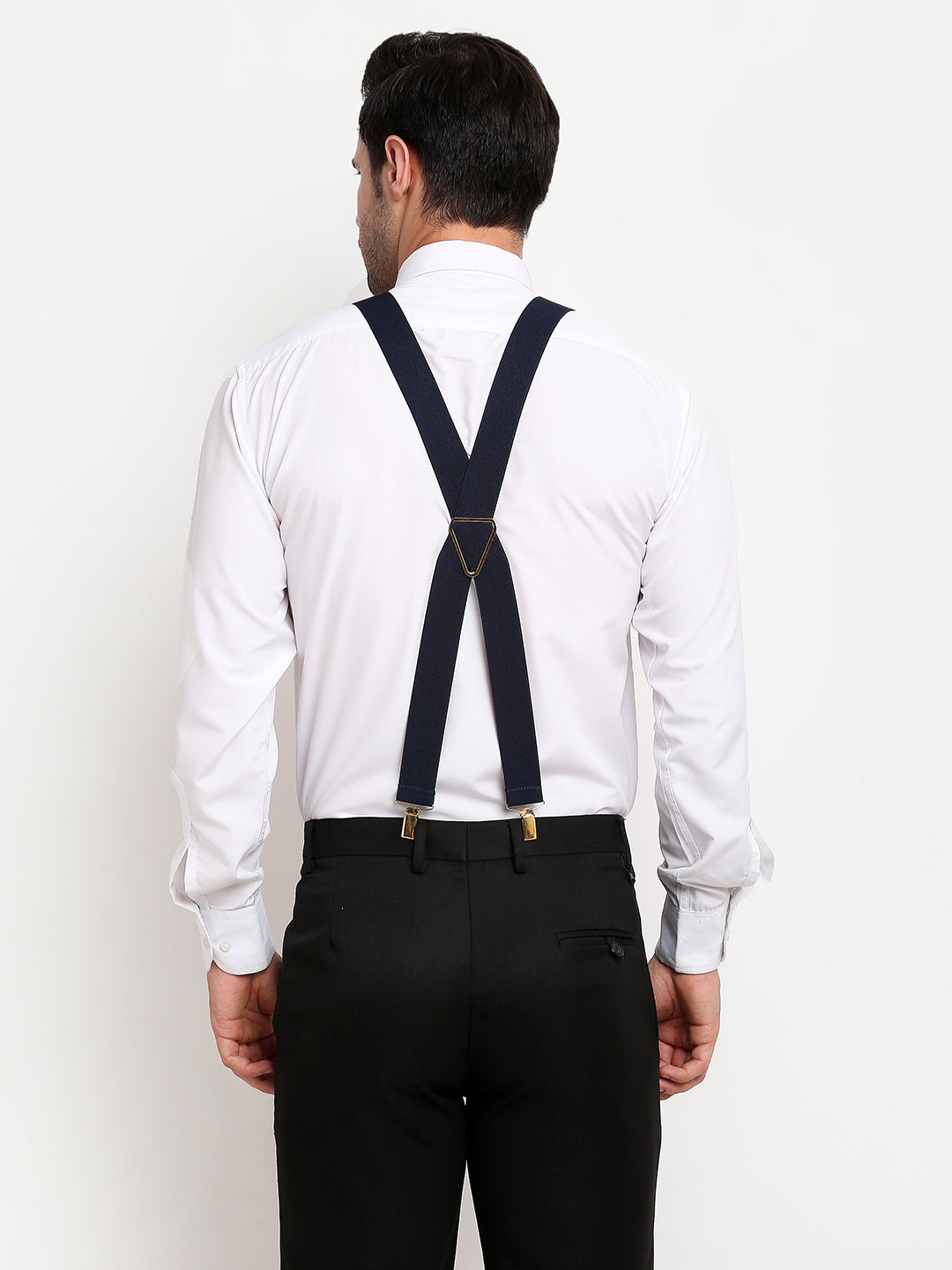 Plain Dark Navy Formal Suspenders