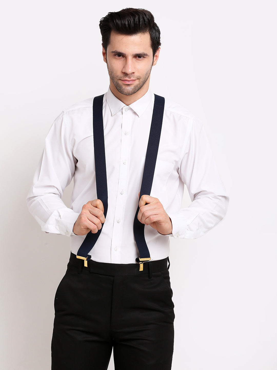 Plain Dark Navy Suspender MB-105