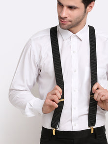 Black Dotted Elastic Suspender MB-168