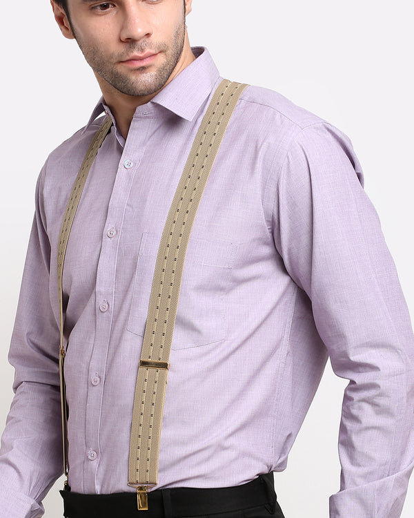 Beige Highlight-Stripe Suspenders