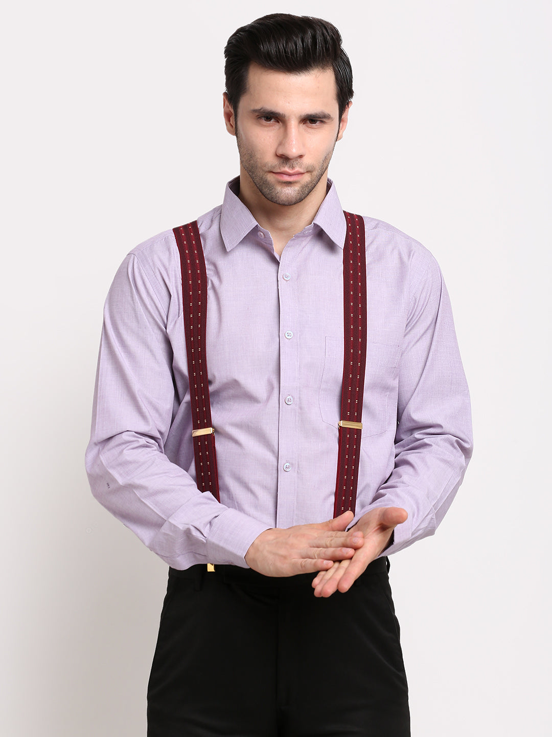 Maroon Striped with Highlights Suspender MB-193