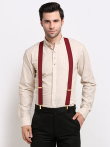 Plain Maroon Formal Suspenders