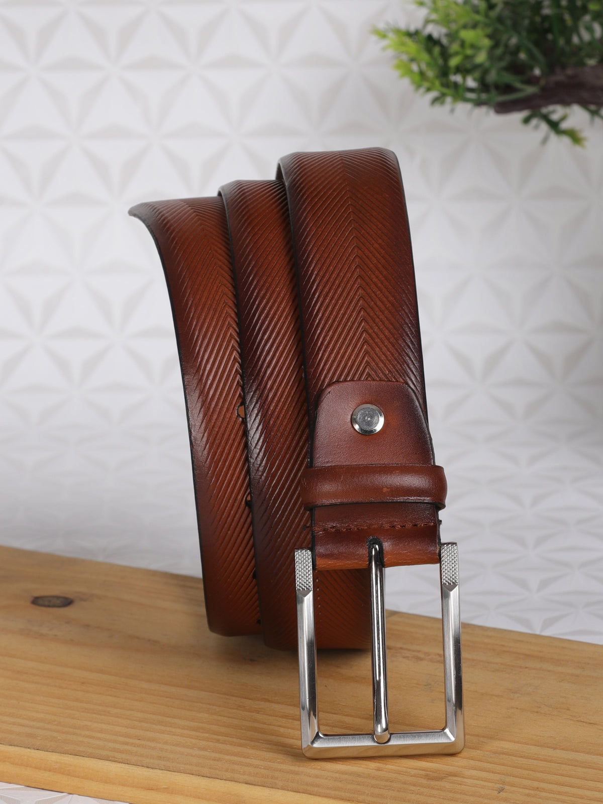 Herringbone Formal Leather Belt