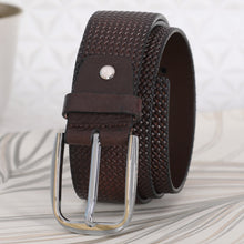 Basket Weave Embossed Leather Belt