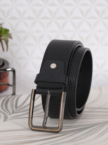 Braided-Look Embossed Leather Belt
